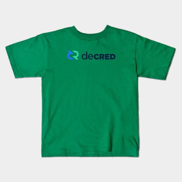 Decred Logo + Name Kids T-Shirt by CryptographTees